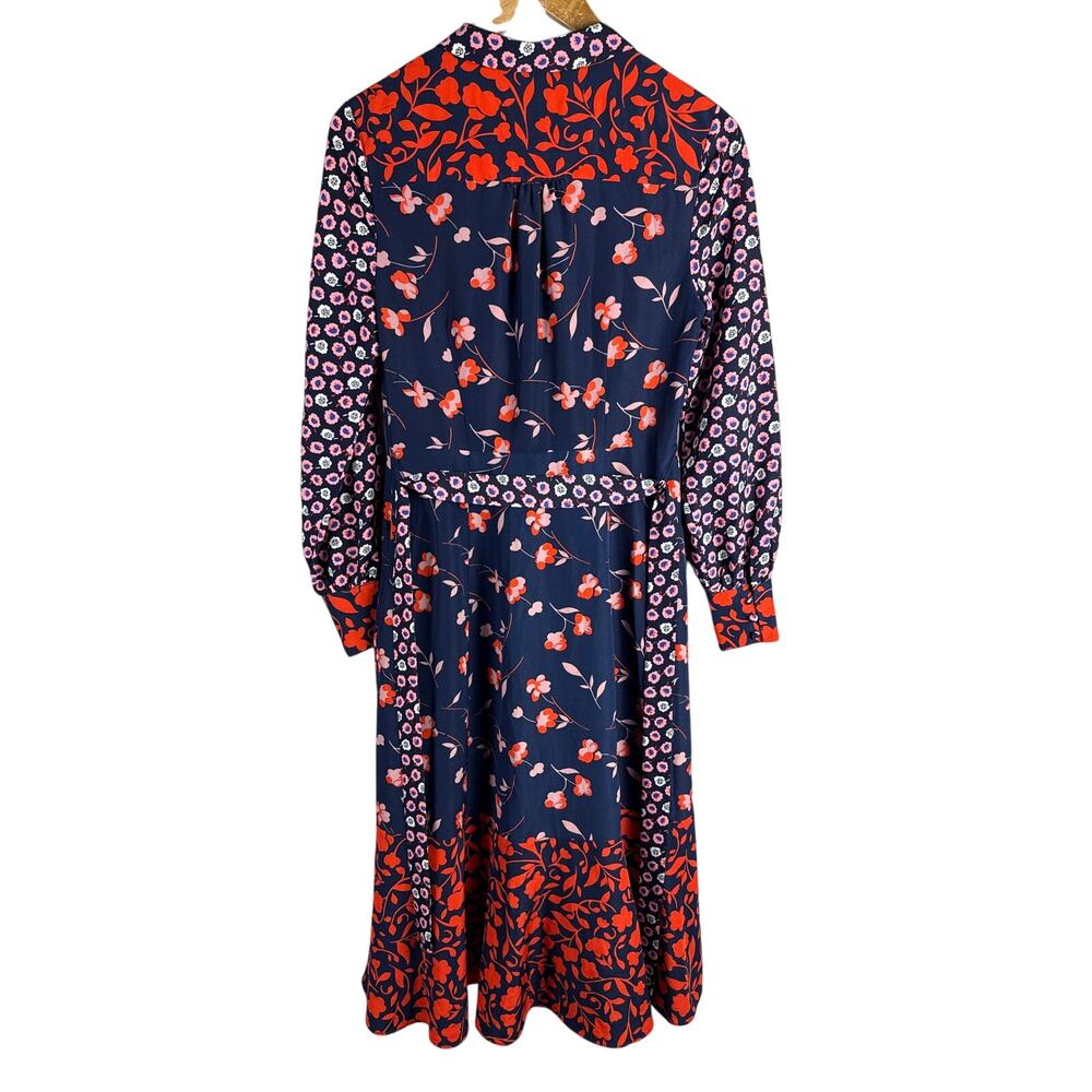 Boden Sybil Midi Shirt Dress Navy Wildflower Size 2R - Picture 7 of 10
